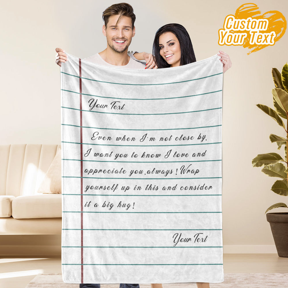 Custom Love Letter Blanket Personalised Memorial Throw Blanket