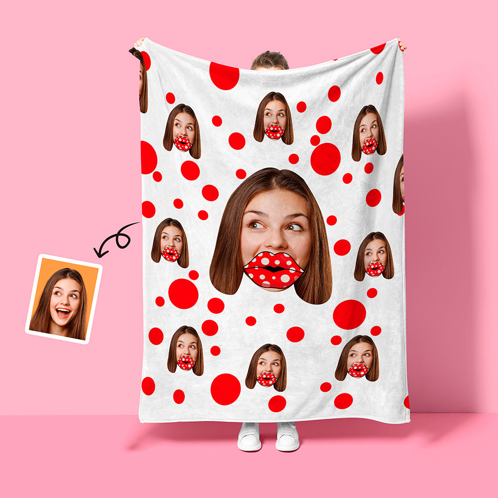 Customised Blanket with Red Lips