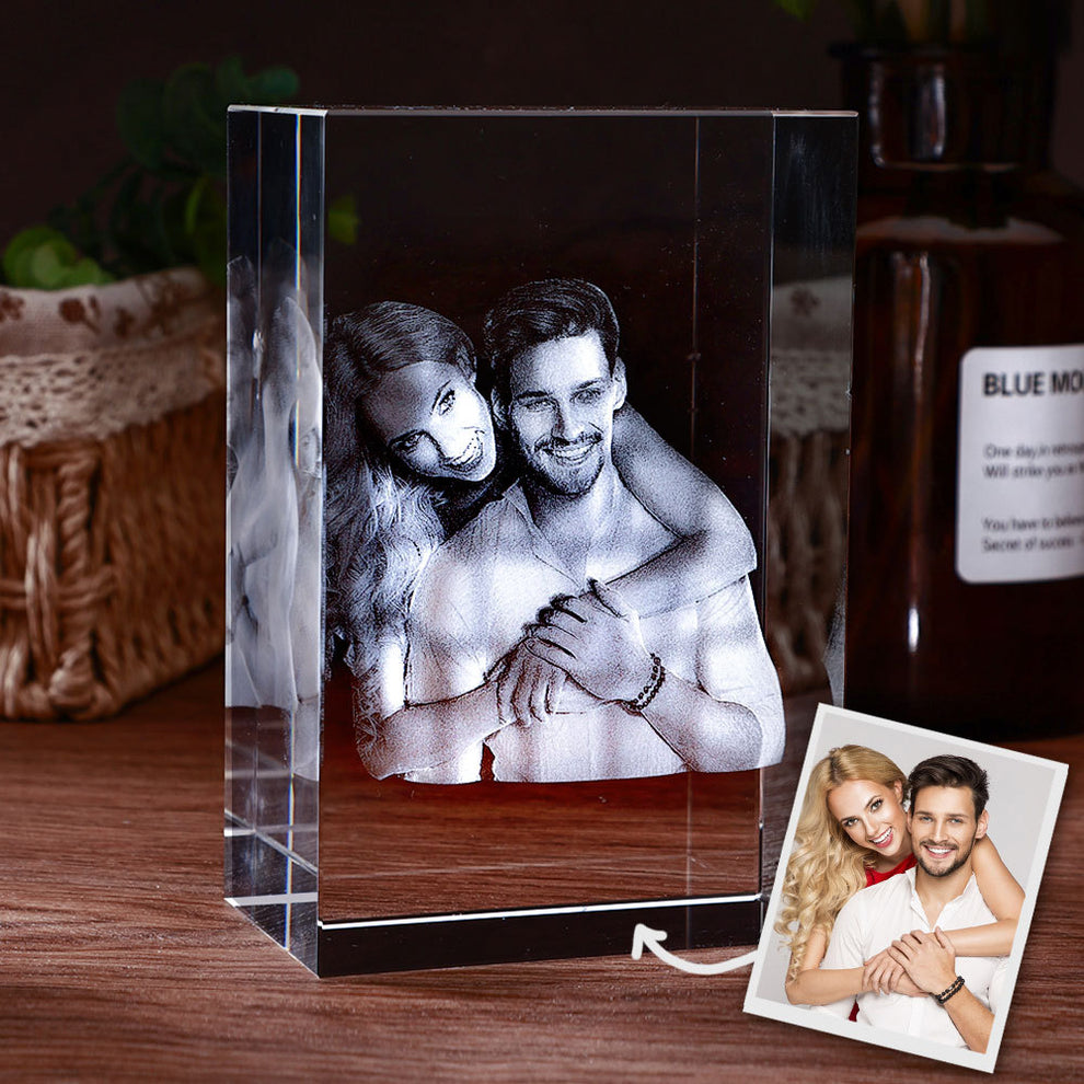 2D/3D Laser Engraved Crystal Cube Photo Frame with | AU – Personal ...