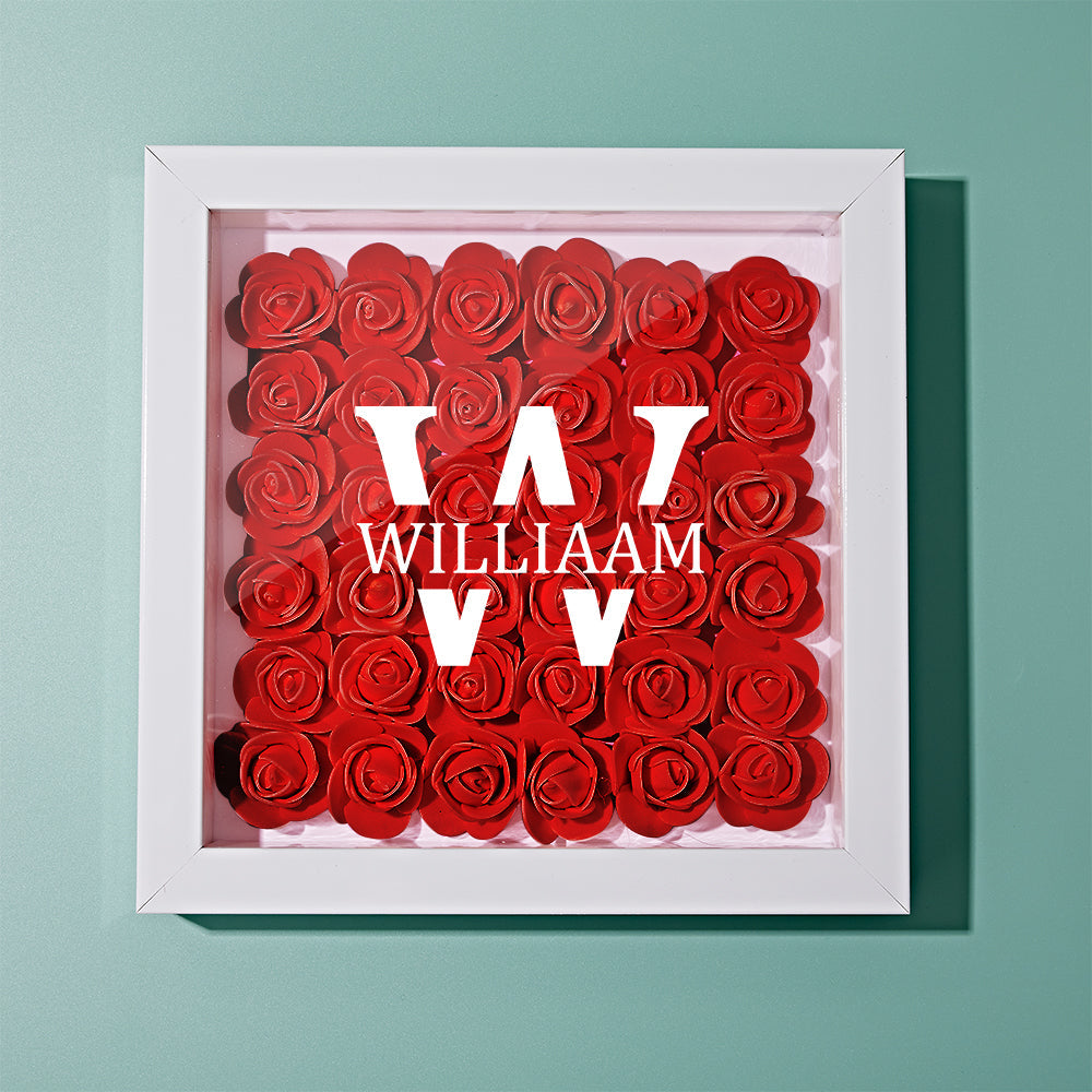 Customised Name Flower Shadow Box Personalised Shadowbox Frame