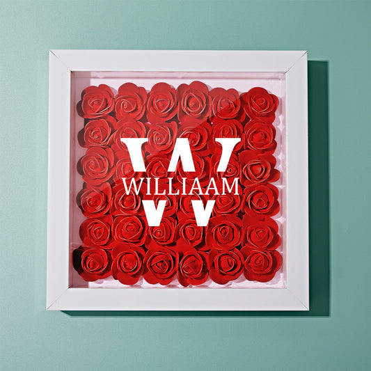 Customised Name Flower Shadow Box Personalised Shadowbox Frame