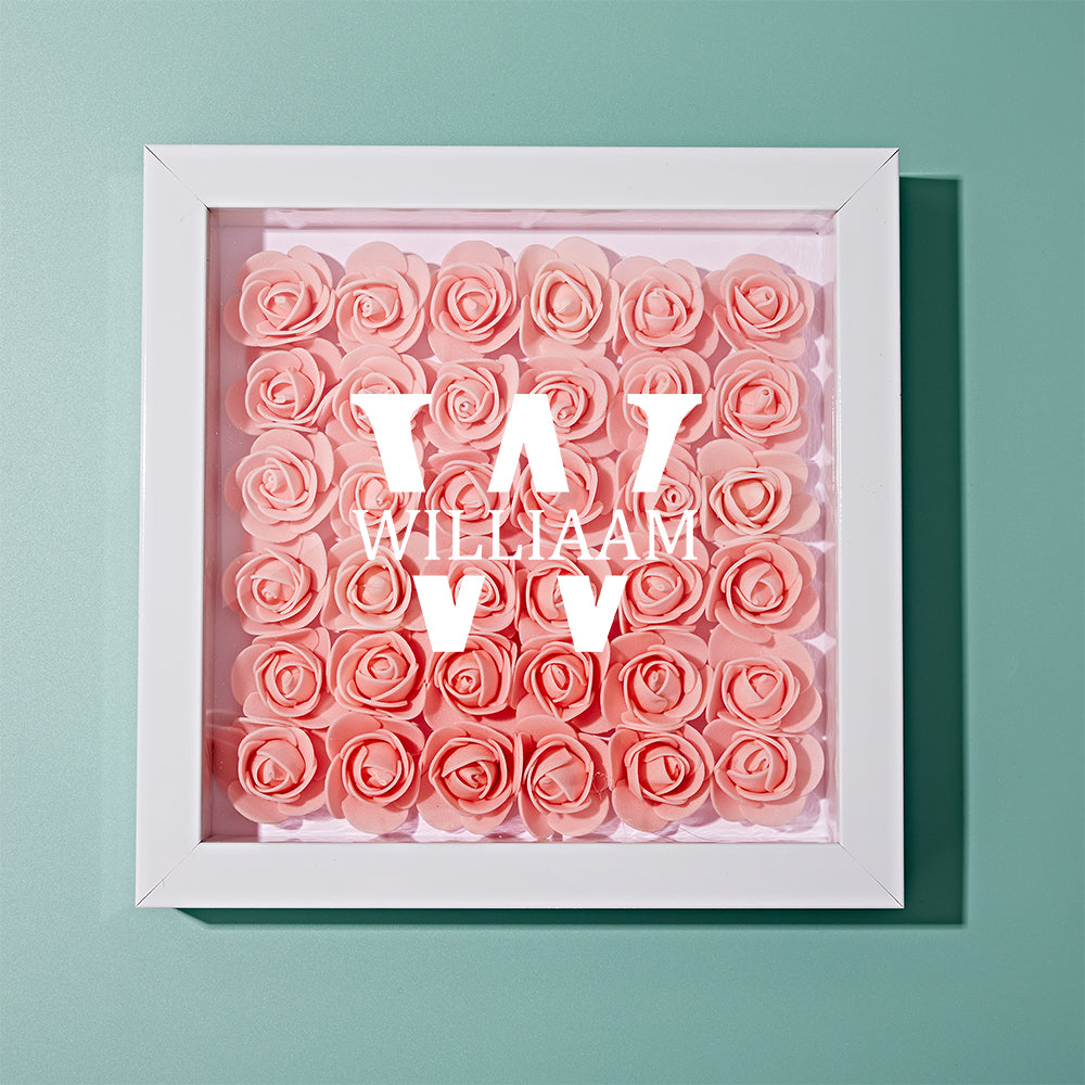 Customised Name Flower Shadow Box Personalised Shadowbox Frame