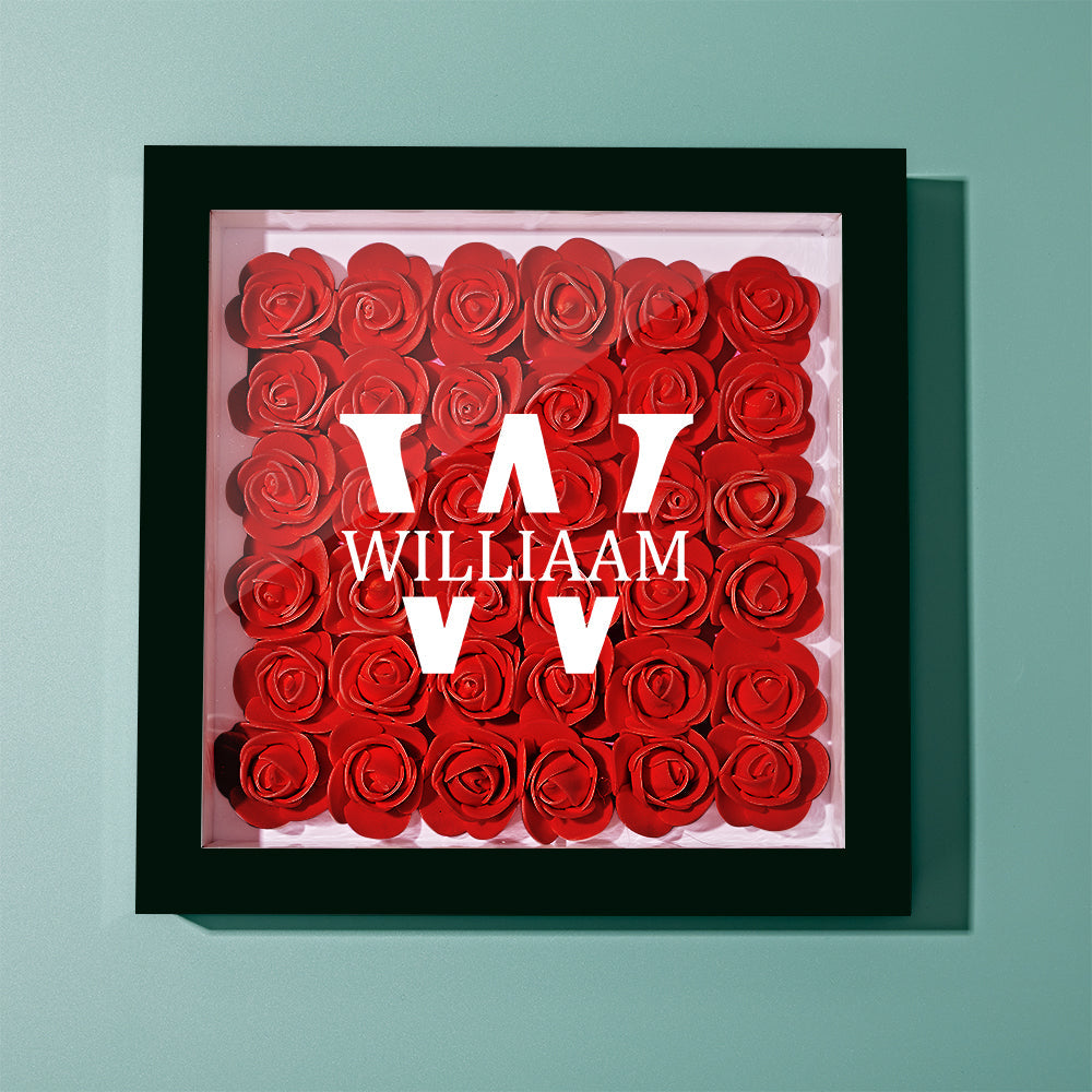 Customised Name Flower Shadow Box Personalised Shadowbox Frame