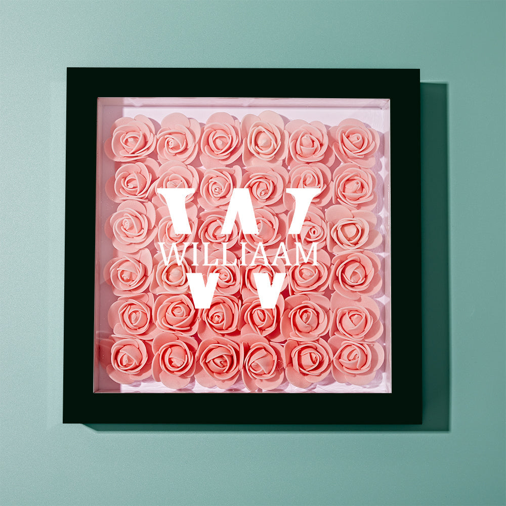 Customised Name Flower Shadow Box Personalised Shadowbox Frame