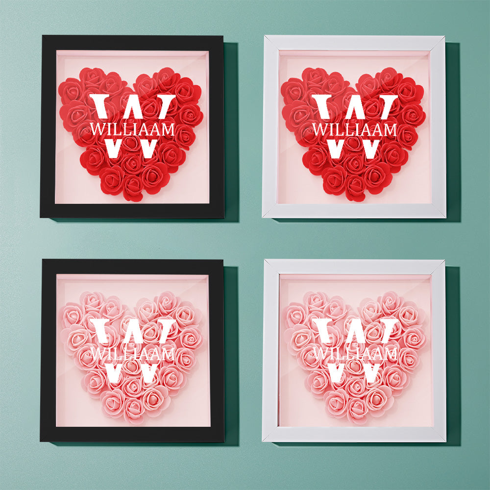 Customised Name Flower Shadow Box Personalised Shadowbox Frame