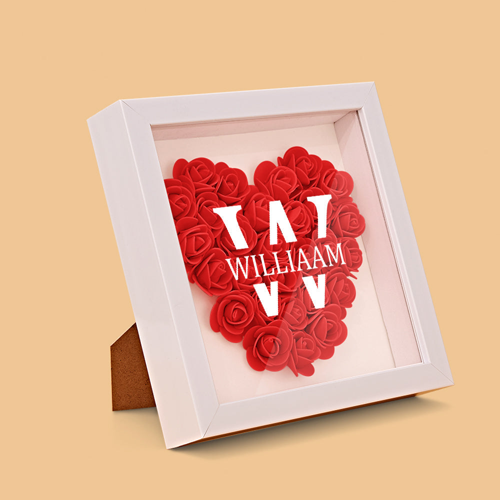 Customised Name Flower Shadow Box Personalised Shadowbox Frame