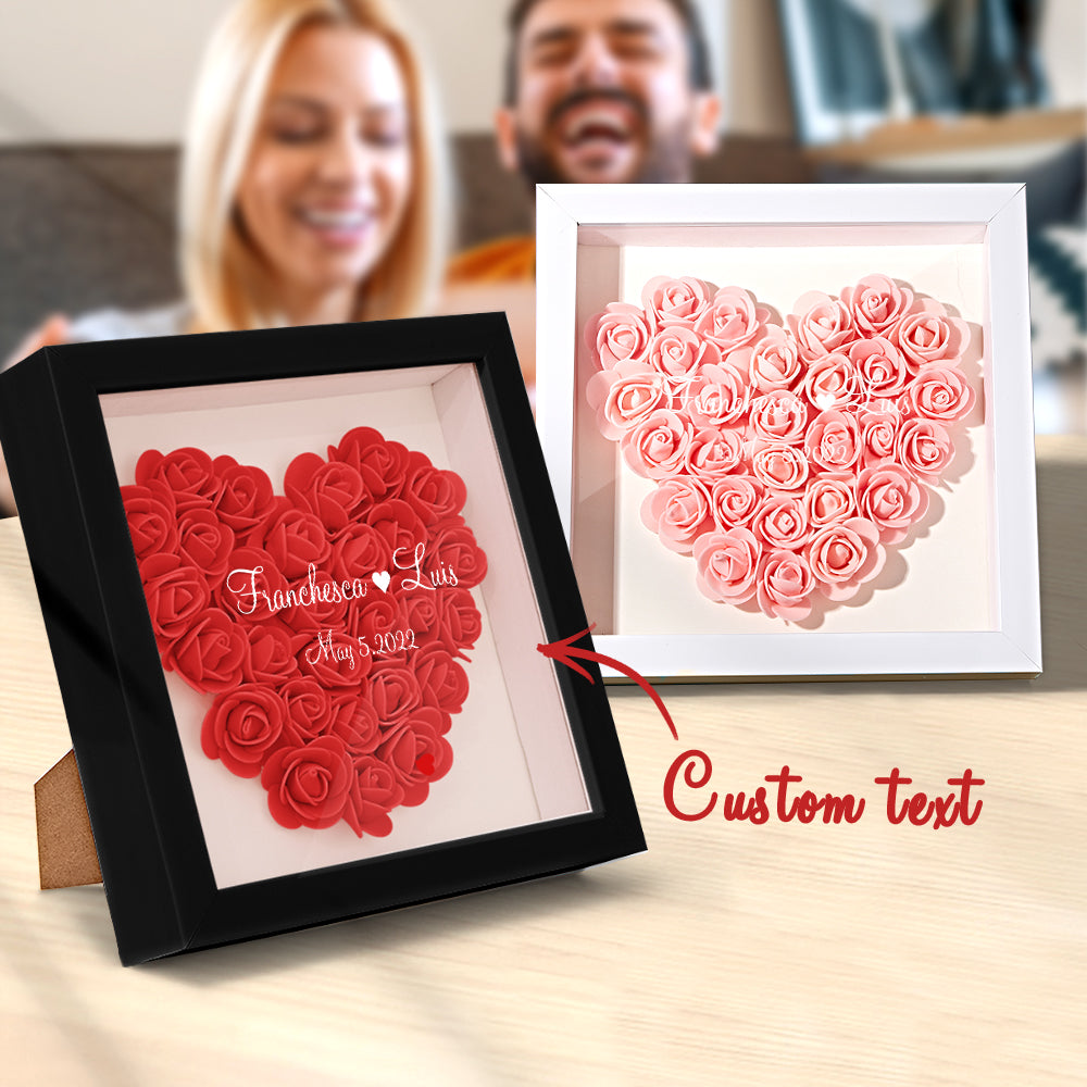 Customised Name Flower Shadow Box Personalised Shadowbox Frame