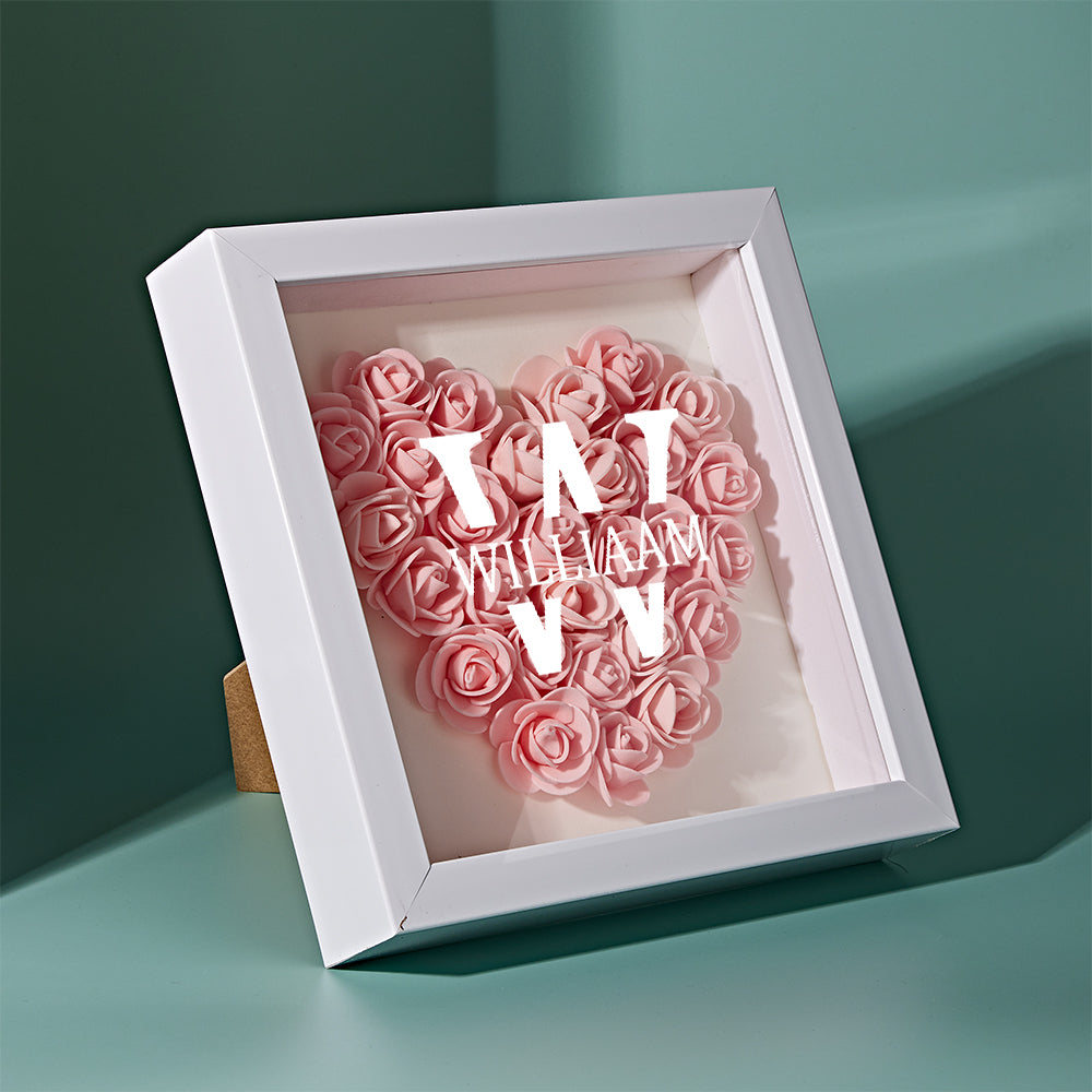 Customised Name Flower Shadow Box Personalised Shadowbox Frame