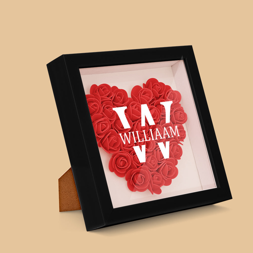 Customised Name Flower Shadow Box Personalised Shadowbox Frame