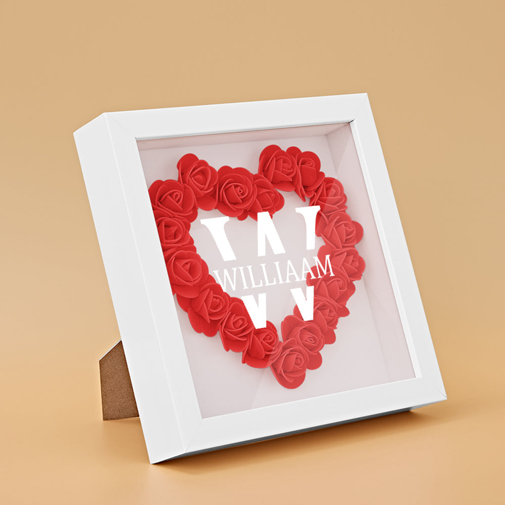 Customised Name Flower Shadow Box Personalised Shadowbox Frame