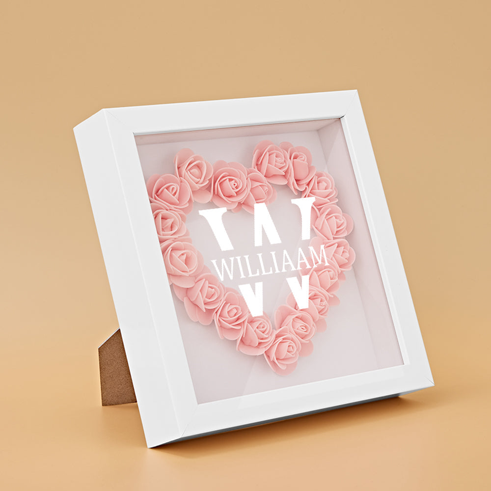 Customised Name Flower Shadow Box Personalised Shadowbox Frame