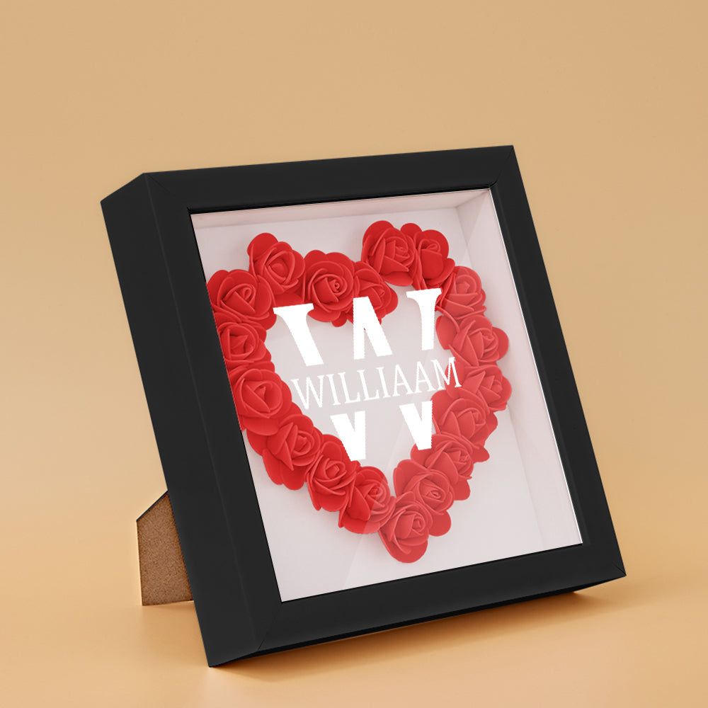 Customised Name Flower Shadow Box Personalised Shadowbox Frame