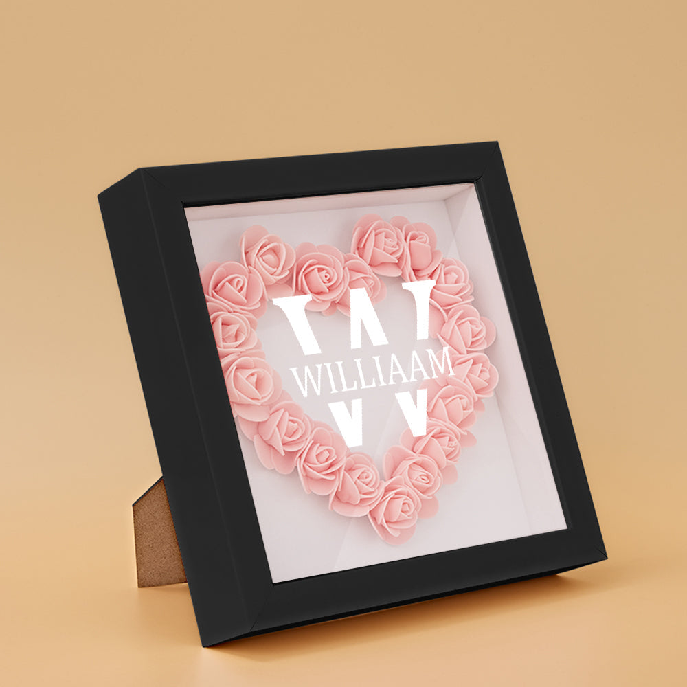 Customised Name Flower Shadow Box Personalised Shadowbox Frame