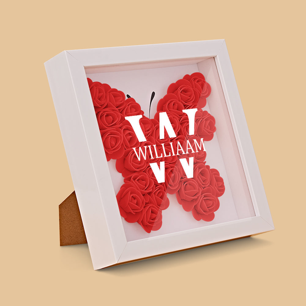Customised Name Flower Shadow Box Personalised Shadowbox Frame