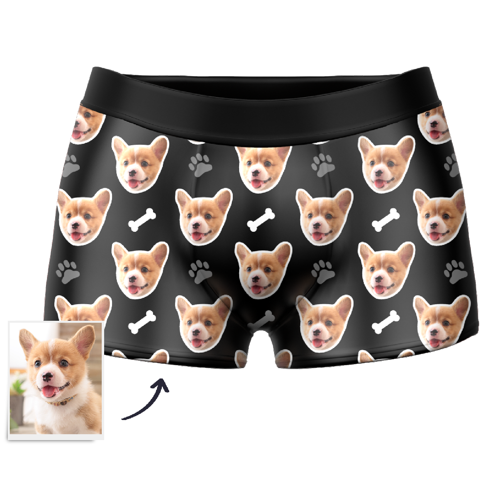 Custom Dog Face Boxers Personalised Men's Underwear with Preview