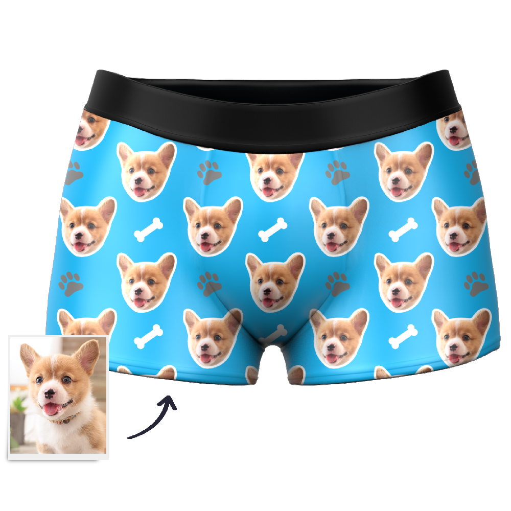 Custom Dog Face Boxers Personalised Men's Underwear with Preview