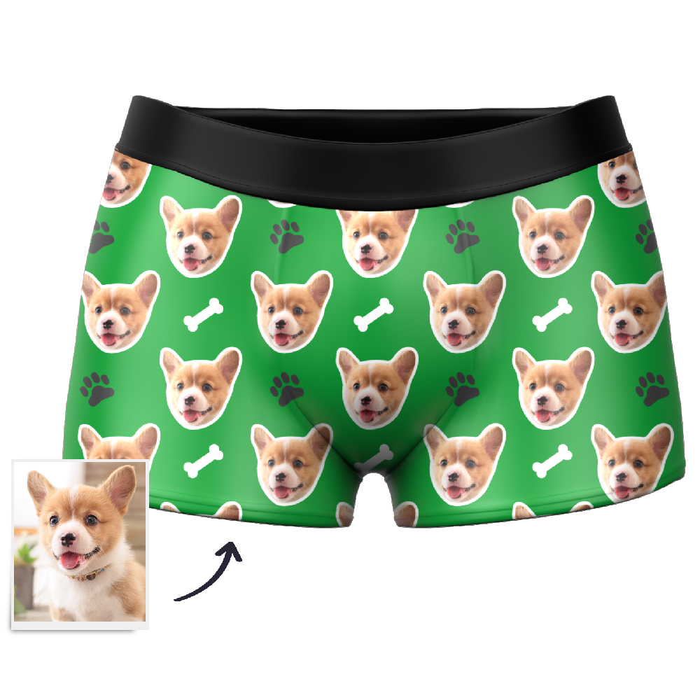 Custom Dog Face Boxers Personalised Men's Underwear with Preview