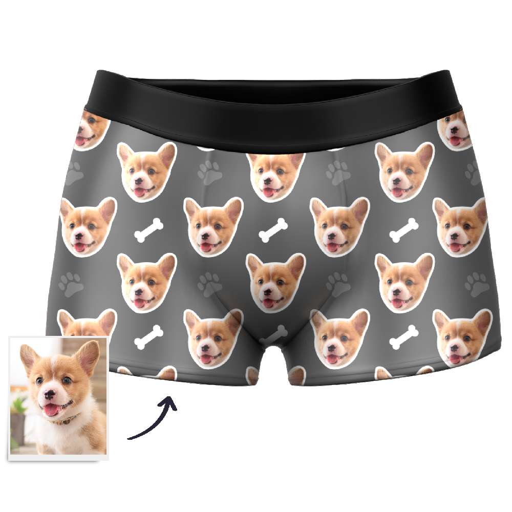 Custom Dog Face Boxers Personalised Men's Underwear with Preview