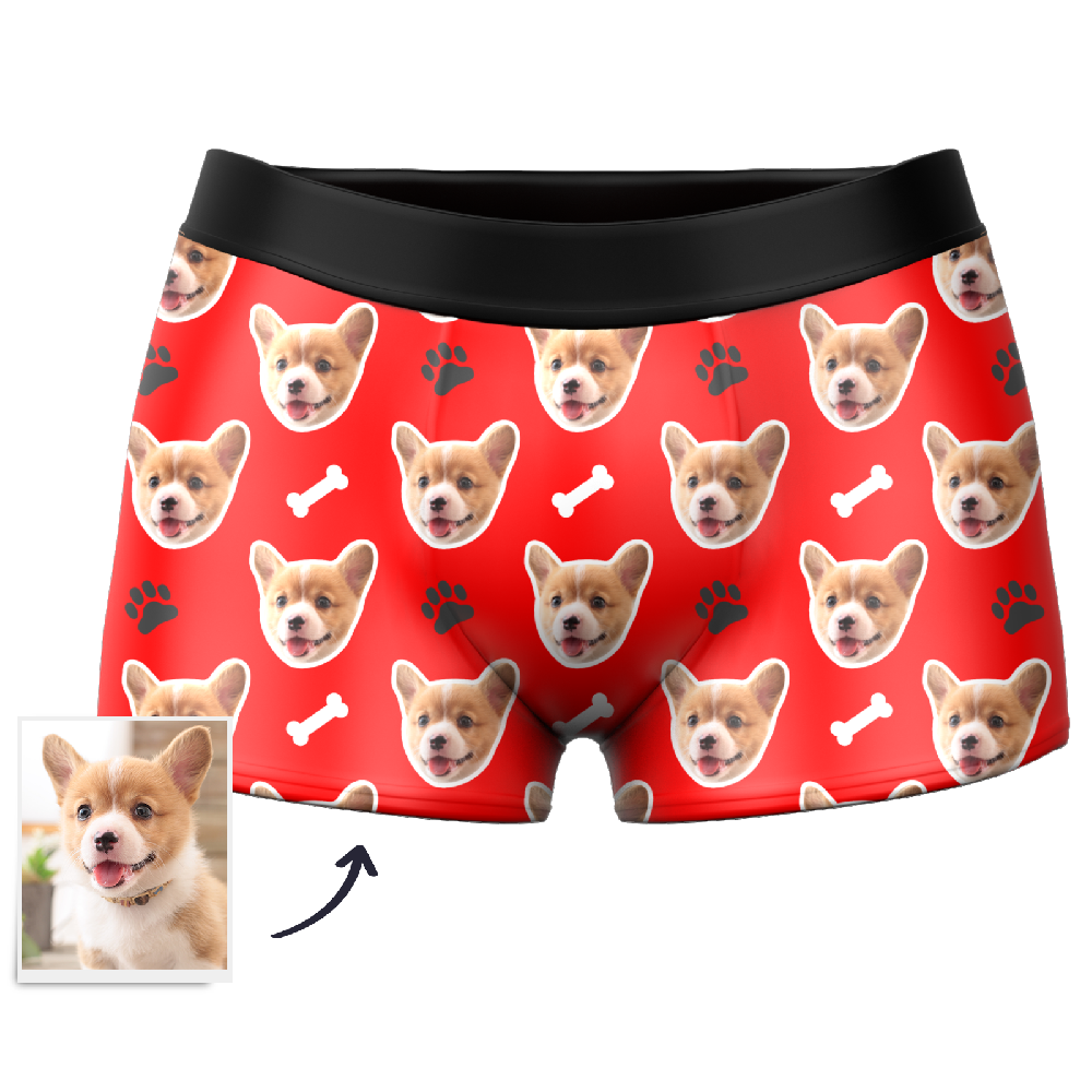 Custom Dog Face Boxers Personalised Men's Underwear with Preview