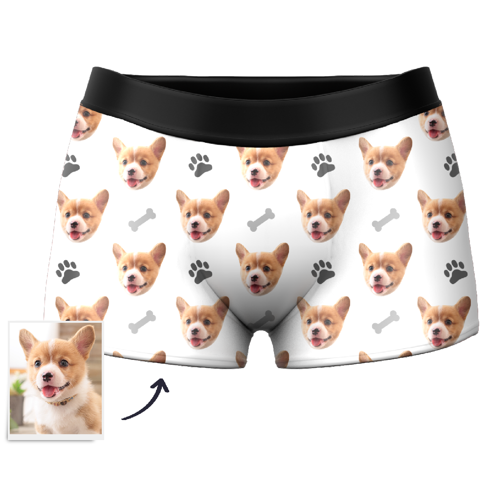 Custom Dog Face Boxers Personalised Men's Underwear with Preview