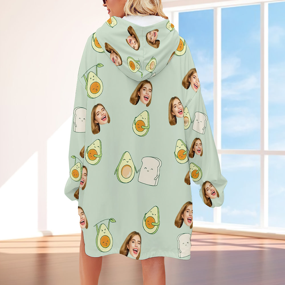 Custom Hoodie Blanket with Pocket Personalised Oversized Hoodie Sweatshirt