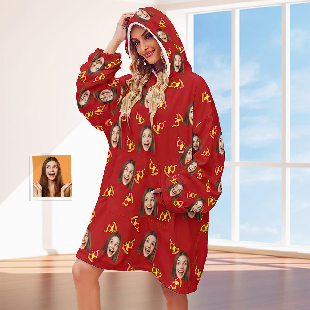Custom Hoodie Blanket with Pocket Personalised Oversized Hoodie Sweatshirt