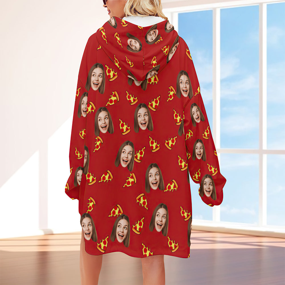 Custom Hoodie Blanket with Pocket Personalised Oversized Hoodie Sweatshirt