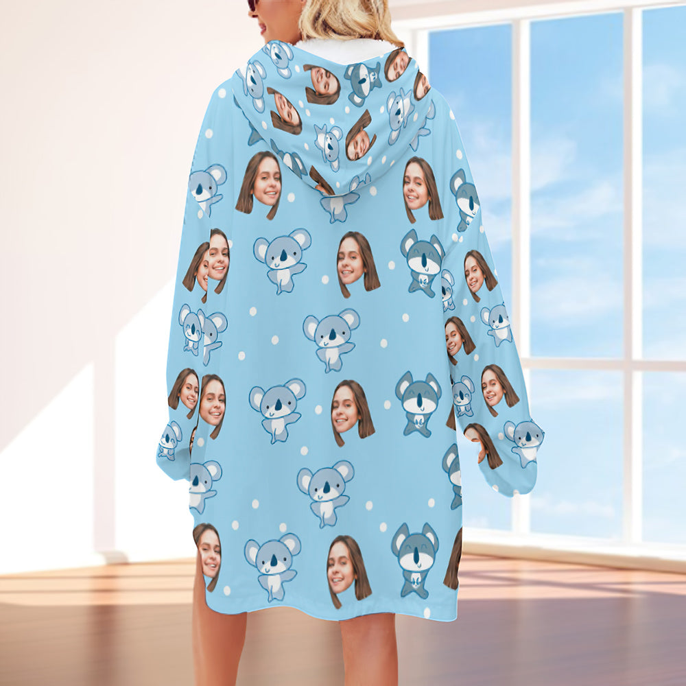 Custom Hoodie Blanket with Pocket Personalised Oversized Hoodie Sweatshirt