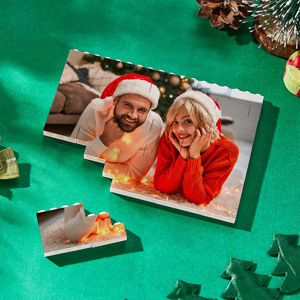 Personalised Building Brick Custom Horizontal Photo Block
