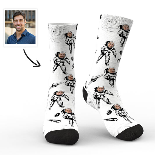 Personalised Astronaut Socks Custom Face Socks with Preview