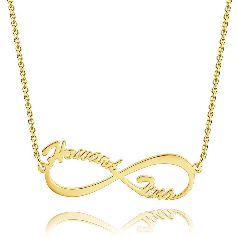 Infinity Name Necklace Personalised Double Name Necklace - 925 Sterling Silver