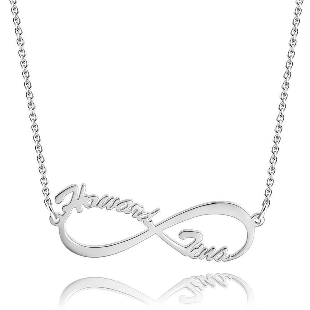 Infinity Name Necklace Personalised Double Name Necklace - 925 Sterling Silver