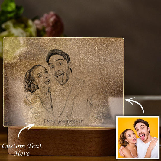 Personalised Engraved Picture and Text Night Light