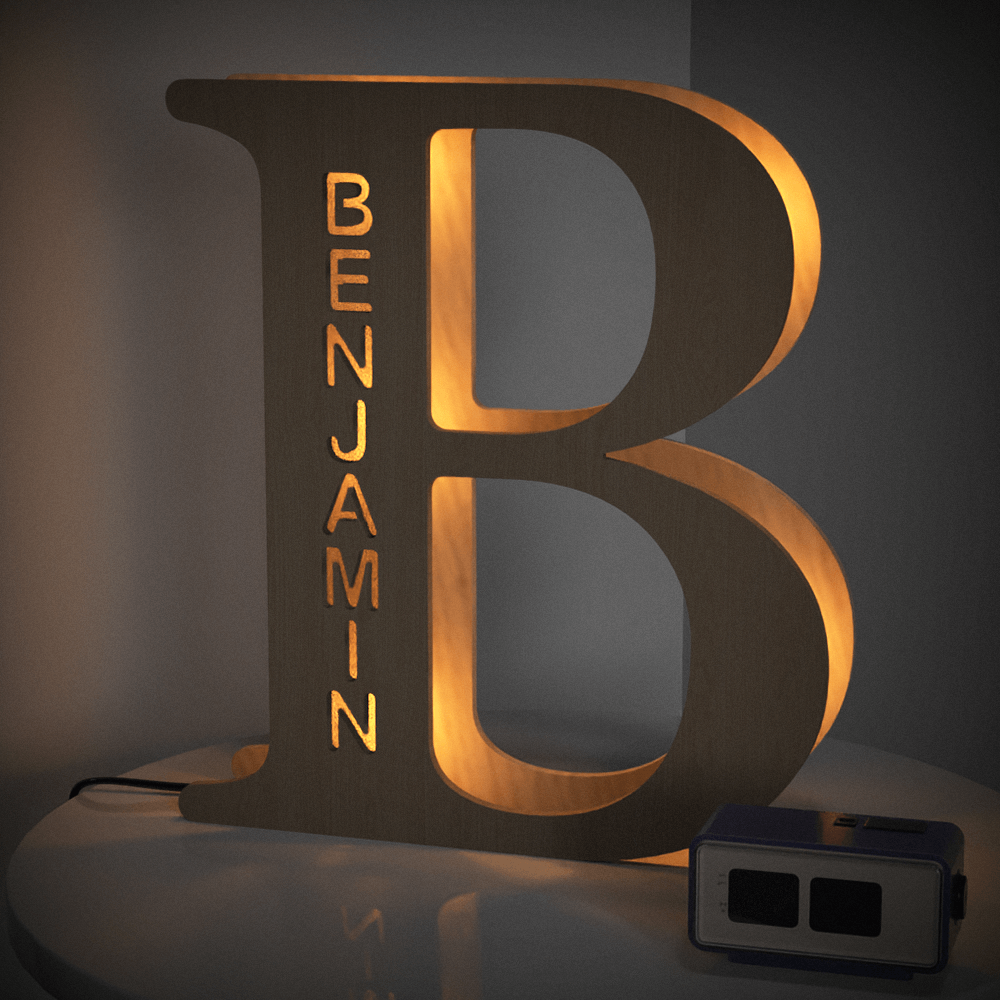 Personalised Name Wooden Letter Night Light 28CM