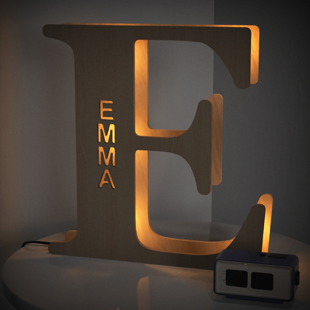 Personalised Name Wooden Letter Night Light 28CM