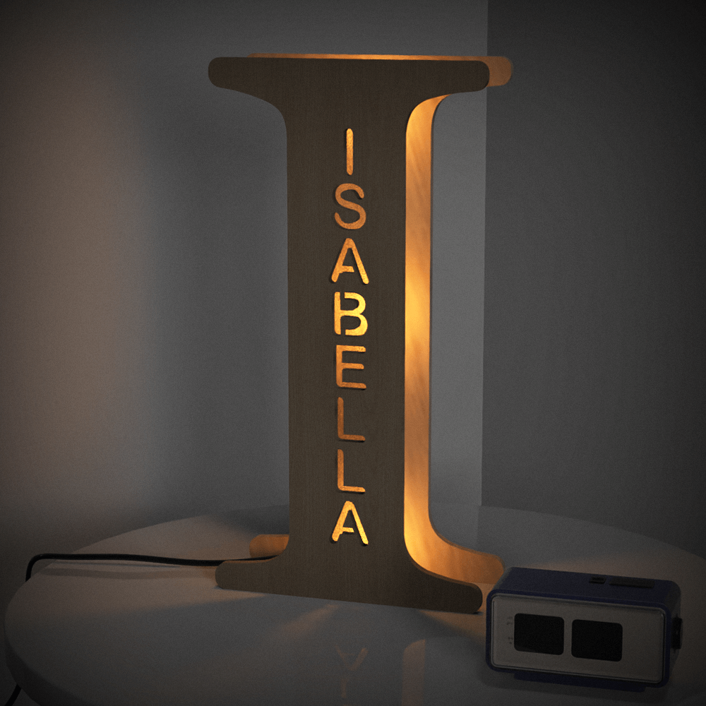 Personalised Name Wooden Letter Night Light 28CM