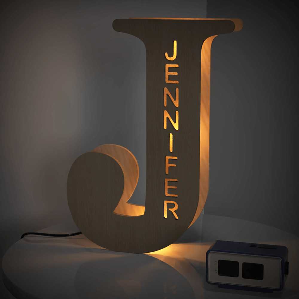 Personalised Name Wooden Letter Night Light 28CM