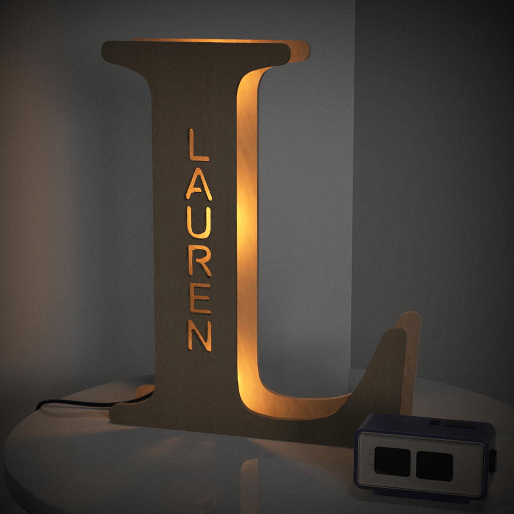 Personalised Name Wooden Letter Night Light 28CM
