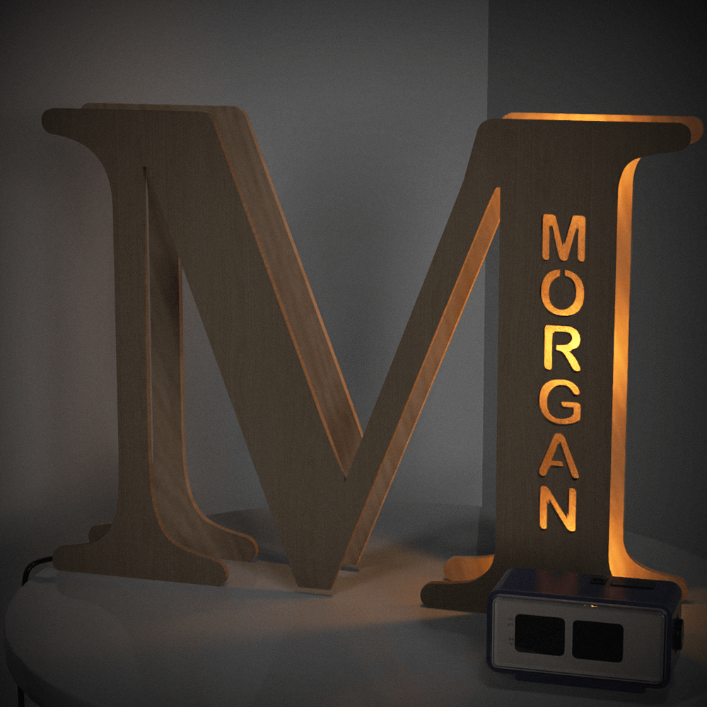 Personalised Name Wooden Letter Night Light 28CM