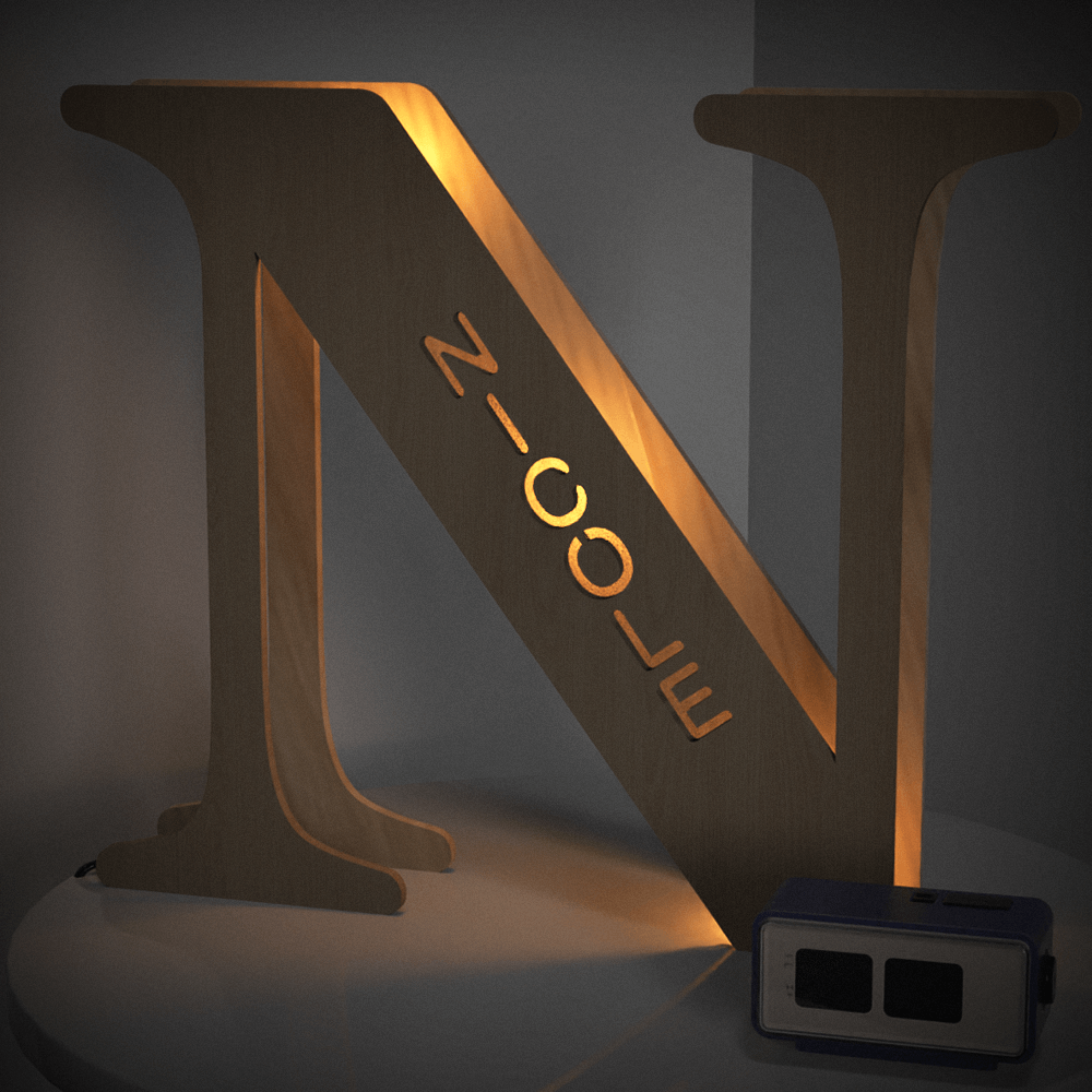 Personalised Name Wooden Letter Night Light 28CM