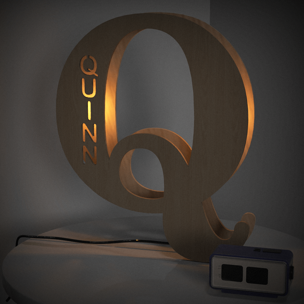 Personalised Name Wooden Letter Night Light 28CM