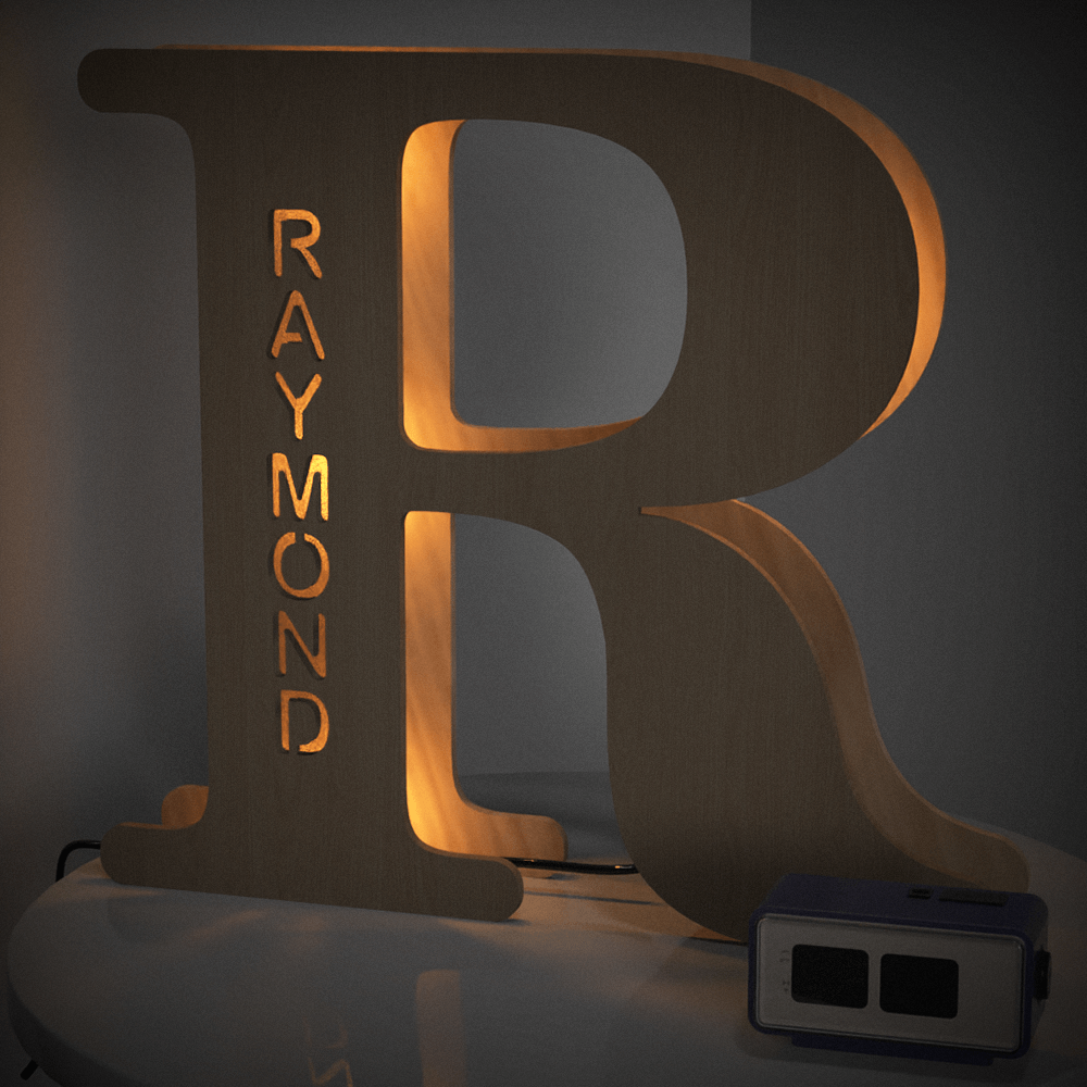 Personalised Name Wooden Letter Night Light 28CM