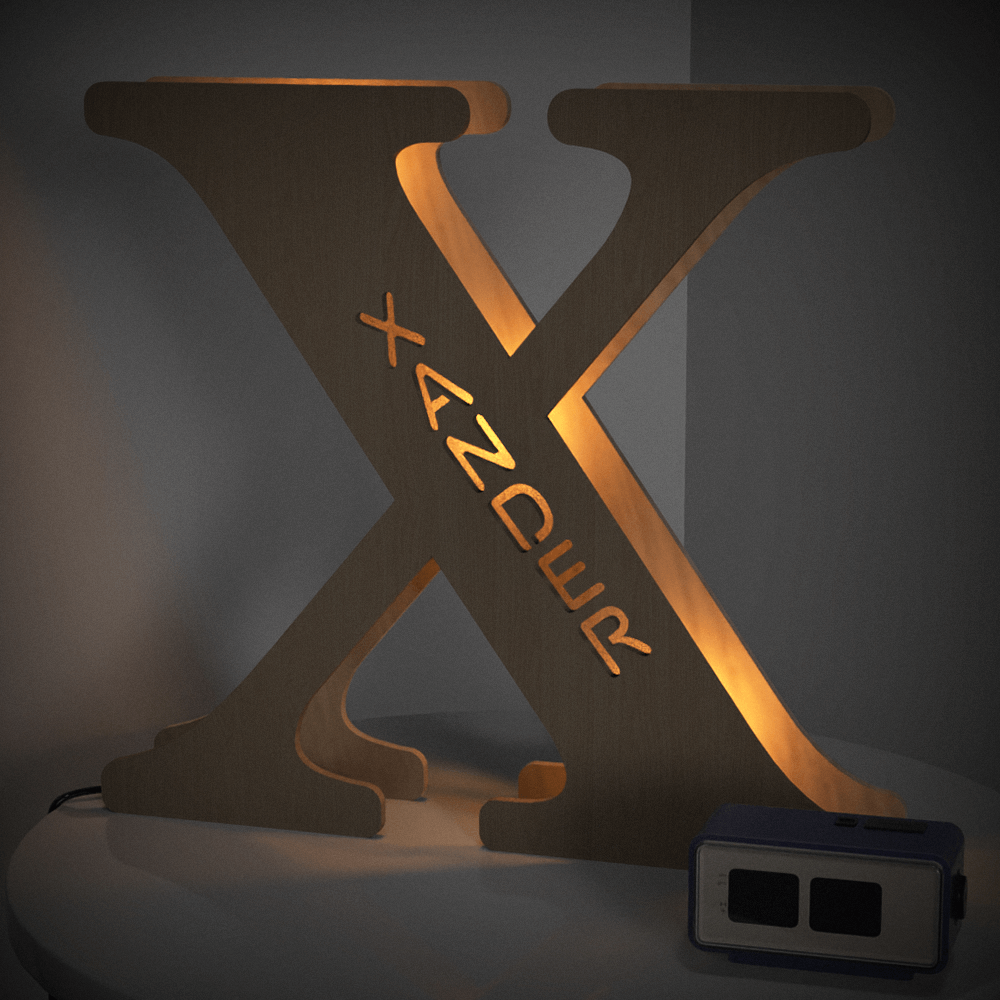 Personalised Name Wooden Letter Night Light 28CM