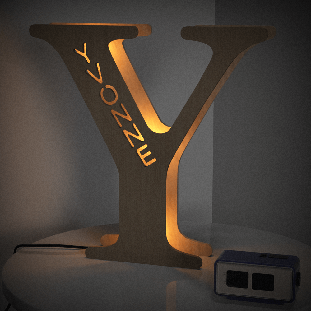 Personalised Name Wooden Letter Night Light 28CM