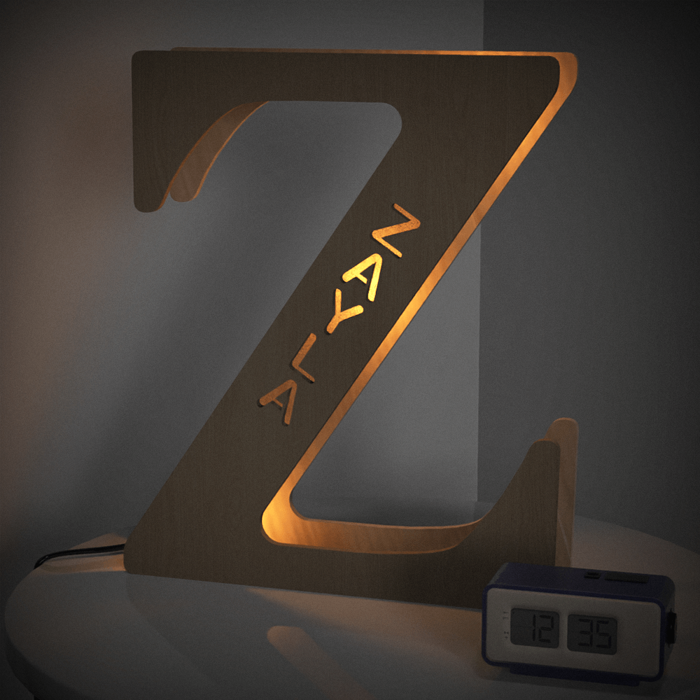 Personalised Name Wooden Letter Night Light 28CM