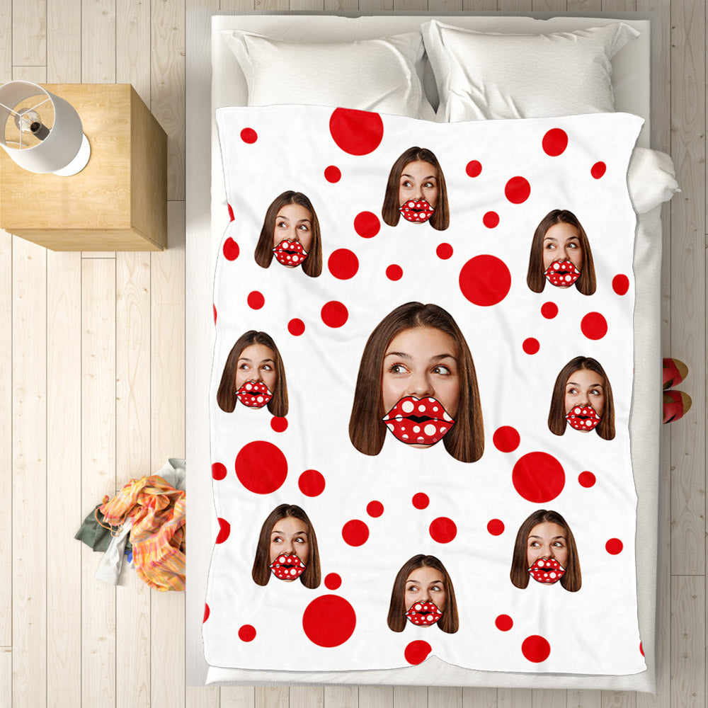 Customised Blanket with Red Lips