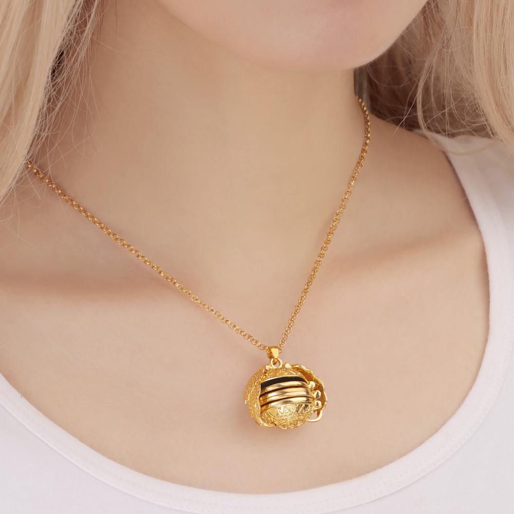 Personalised Angel Wings Expanding Photo Ball Locket Necklace