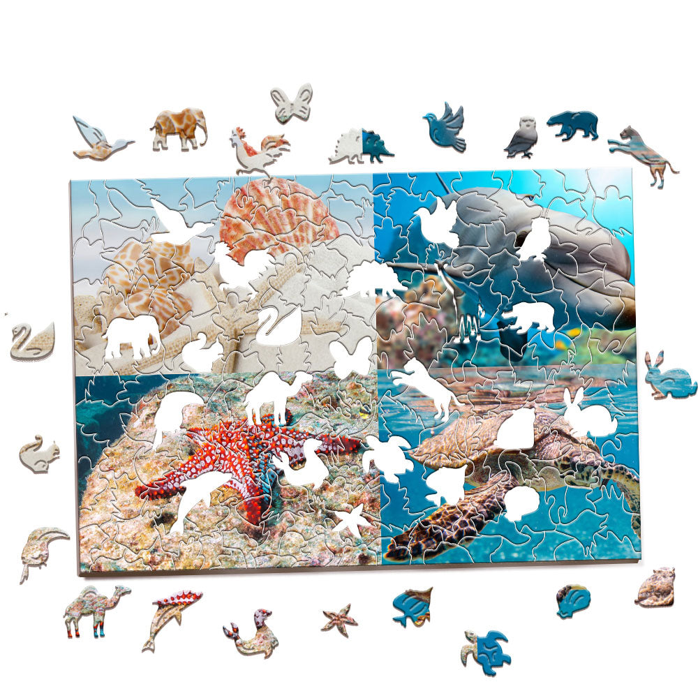 Personalised Animal Wood Puzzle Custom Jigsaw Puzzle with 1-4 Photos