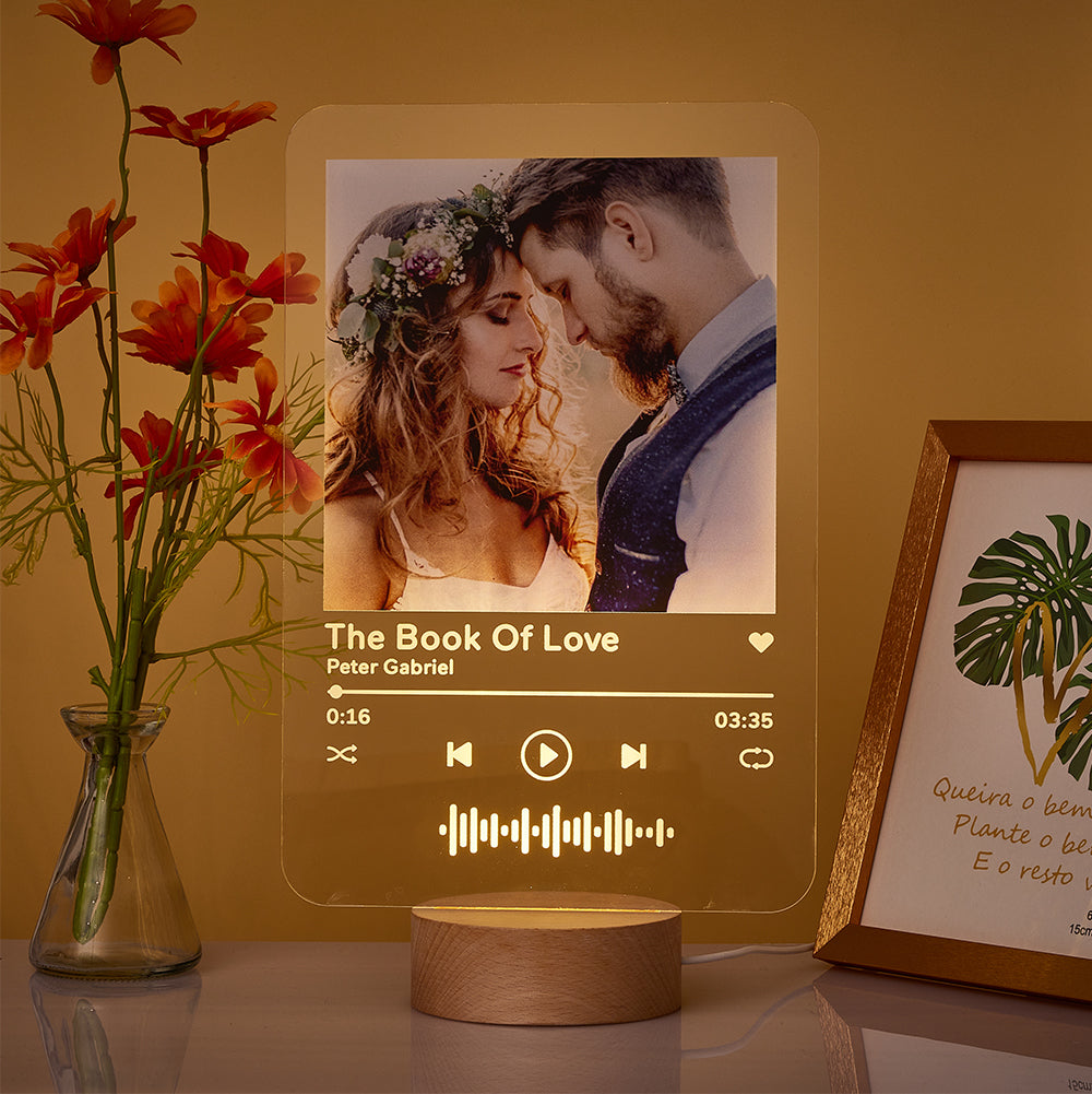 Custom Scannable Code Lamp Acrylic Album Night Light - 3 Sizes