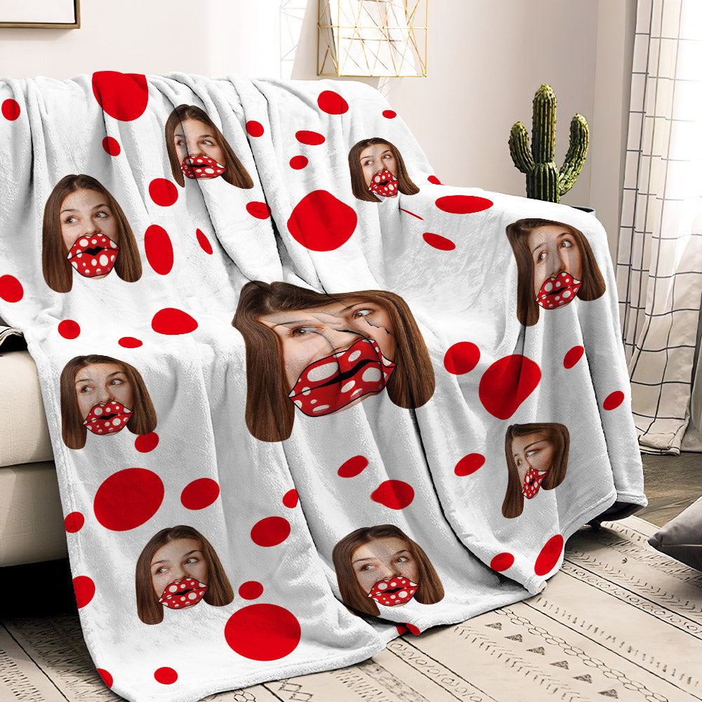 Customised Blanket with Red Lips